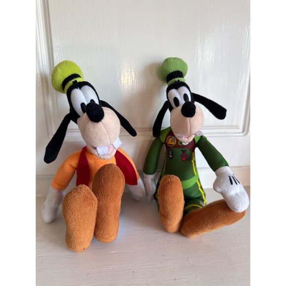 Disney Goofy Plush Set Of 2 Classic Goofy 10" & Roadster Racer Goofy 10" Tall By - Picture 1 of 5